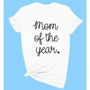 Alphia Mom of the Year Graphic Short Sleeve Tee White Size Small NWT